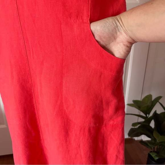 MOSAIC USA | Linen COWL NECK POCKET Shift Dress | Size Medium - Picture 6 of 13